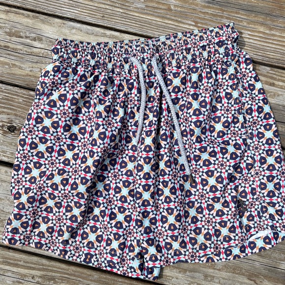 Retromarine Kaleidoscope Pattern Swim Trunks Sz M - Picture 1 of 5